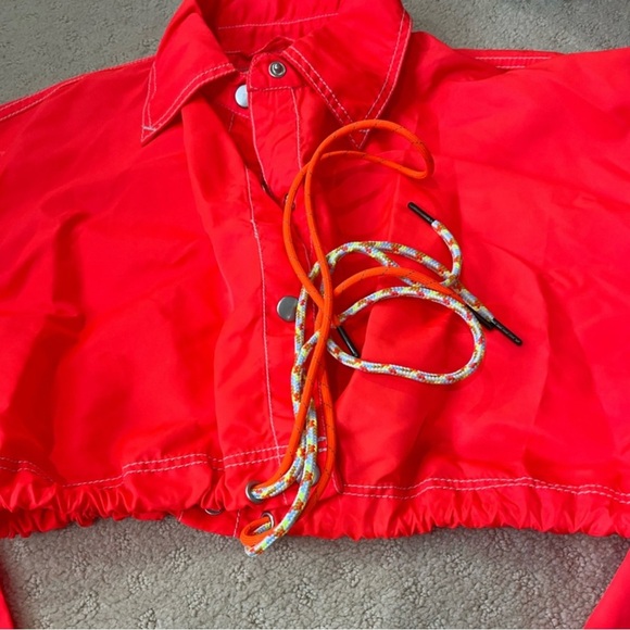Urban Outfitters Orange Long Sleeve Crop Top windbreaker jacket size XS - Picture 5 of 7